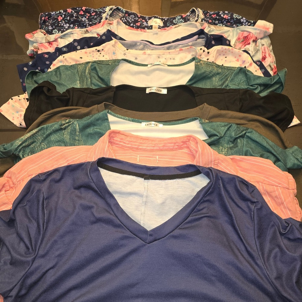 Lot of 10 Womens Sleep Dresses Ekouaer Aria Joyspun Nightgowns Floral Stars L